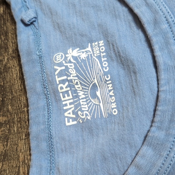 Faherty Men's Sunwashed Pocket T-Shirt - Blue Horizon Cotton - XXL *Sold Out* - Picture 4 of 8